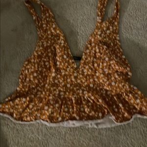 cute orange floral crop top